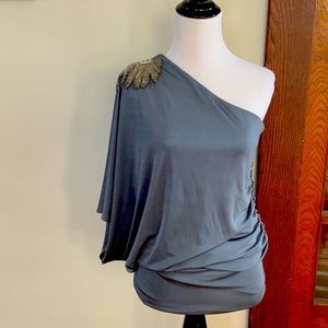 NWOT Asymmetrical Beaded MICRO HOT Mini Dress